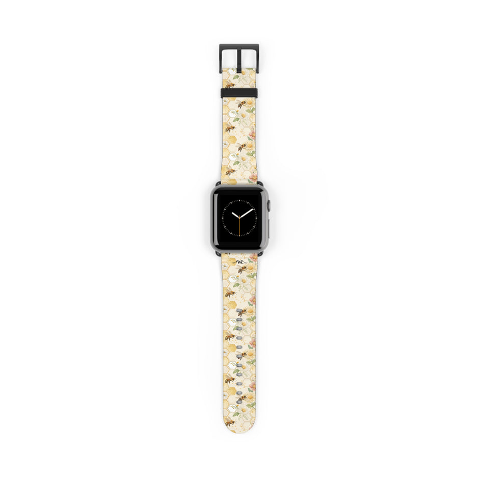 Honeycomb Heaven - Honeybee Apple Watch Band— Bee & Honeycomb Pattern Apple Watch Strap