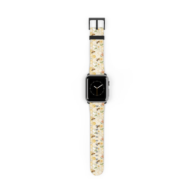 Honeycomb Heaven - Honeybee Apple Watch Band— Bee & Honeycomb Pattern Apple Watch Strap