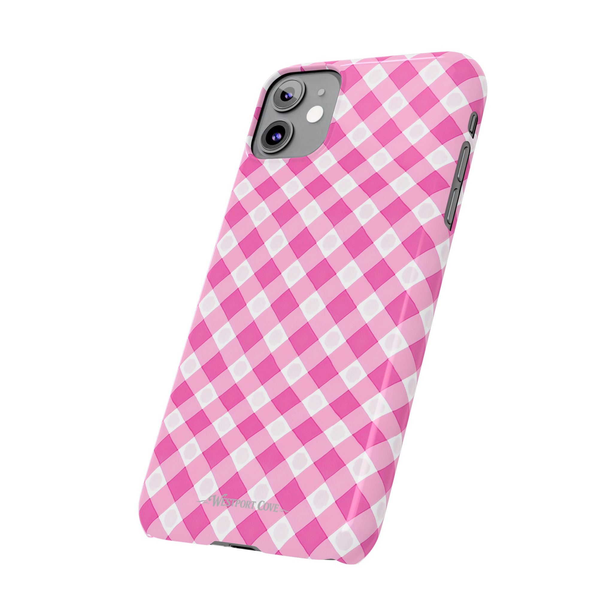 Pink Gingham - Essential Phone Case - Lightweight Protective Cover