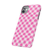 Pink Gingham - Essential Phone Case - Lightweight Protective Cover