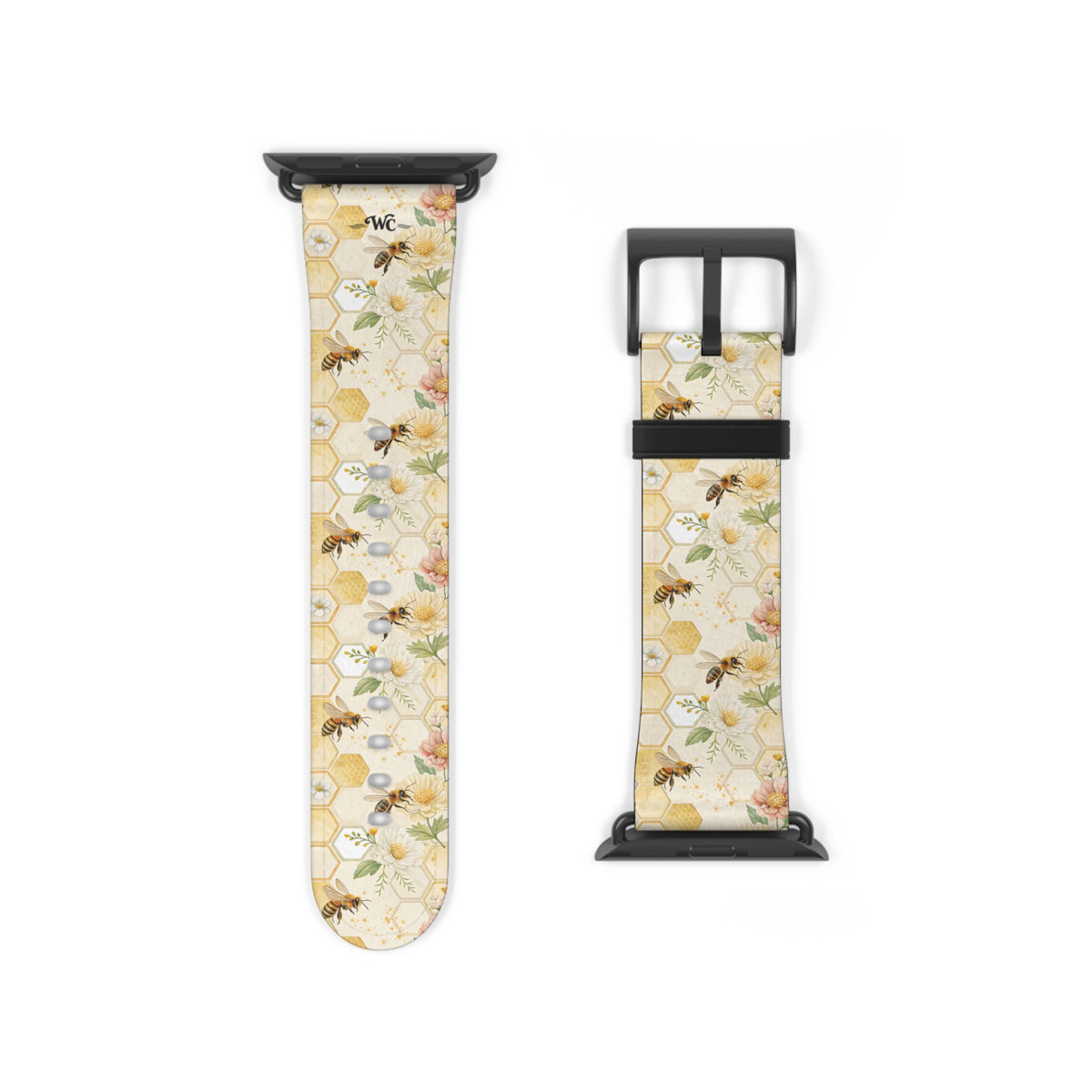Honeycomb Heaven - Honeybee Apple Watch Band— Bee & Honeycomb Pattern Apple Watch Strap