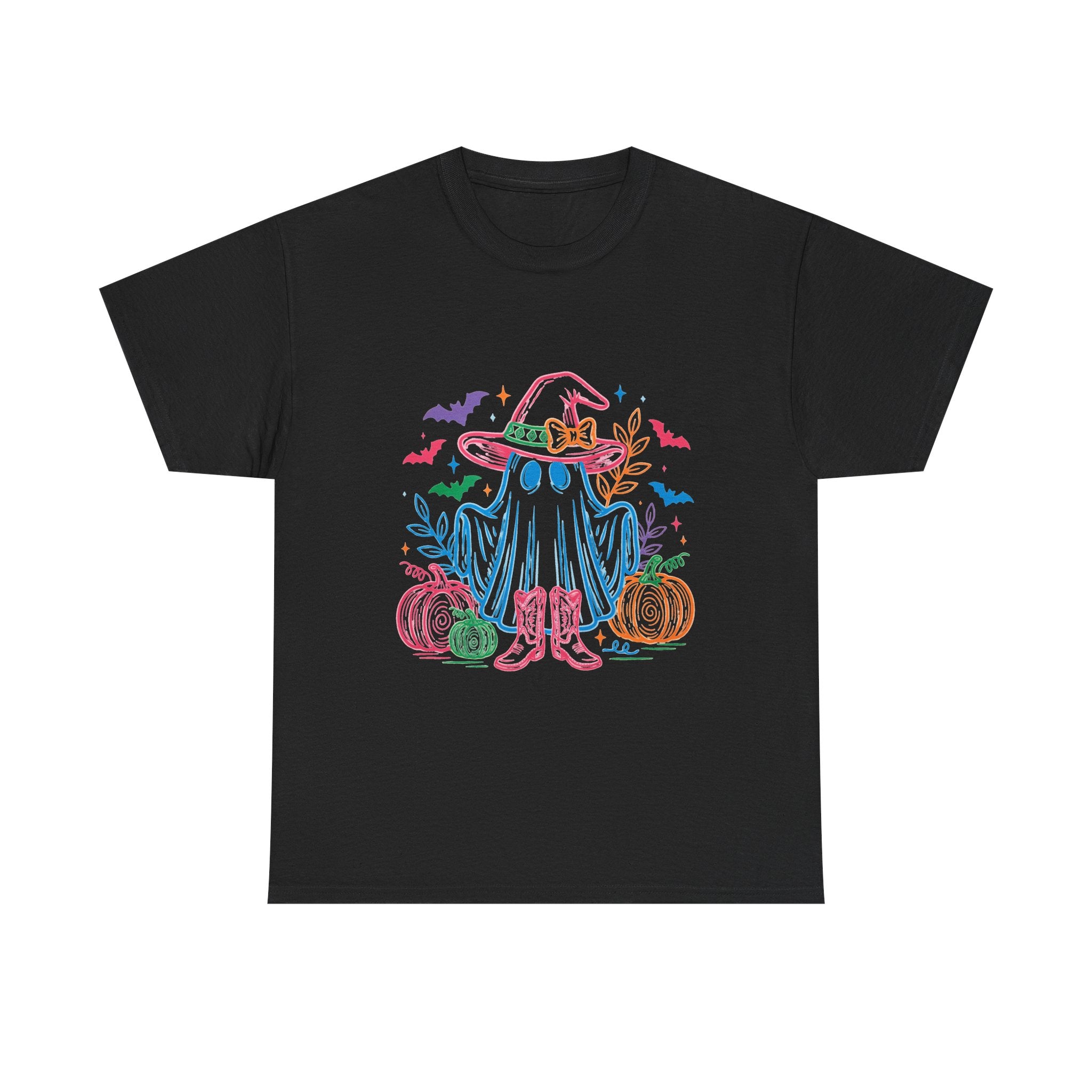 Halloween Ghost Tee — Cute Witch Hat & Pumpkins