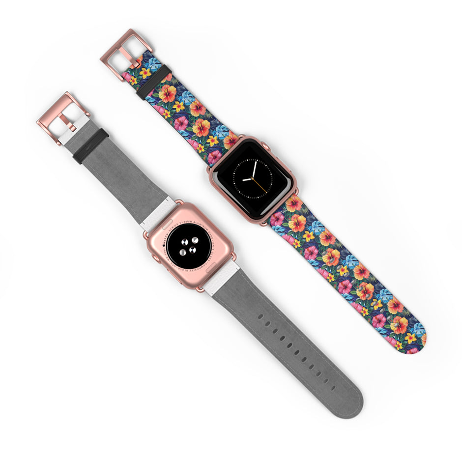 Floral Hibiscus - Apple Watch Band -Colorful Tropical Watch Strap