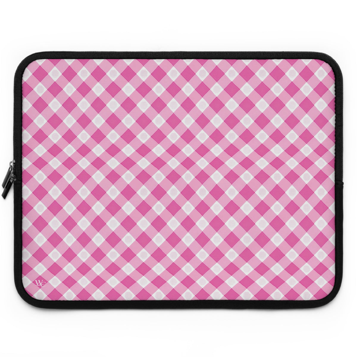 Pink Gingham Laptop Sleeve - Stylish Protection for Your Device