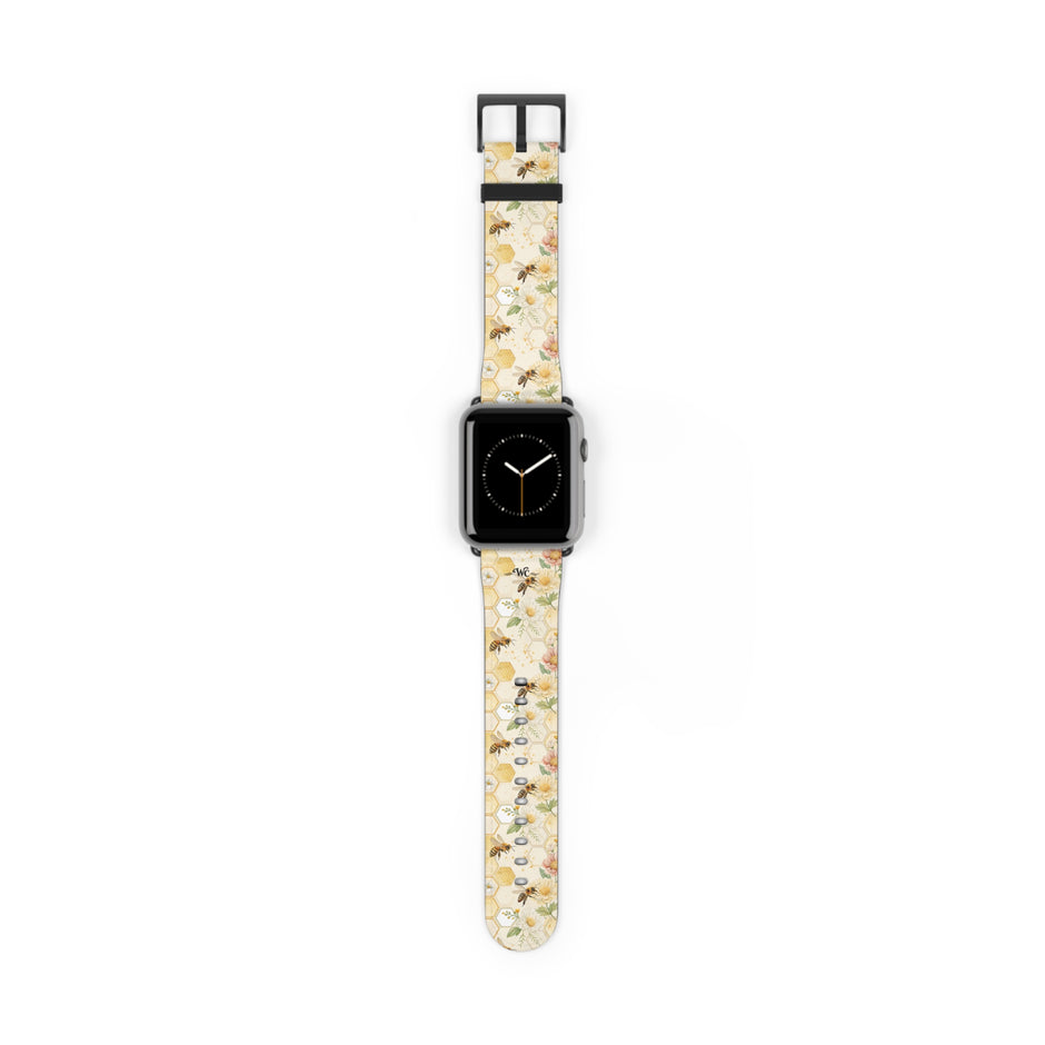 Honeycomb Heaven - Honeybee Apple Watch Band— Bee & Honeycomb Pattern Apple Watch Strap