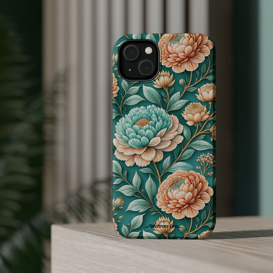 Teal Peony - Extreme MagSafe Phone Case