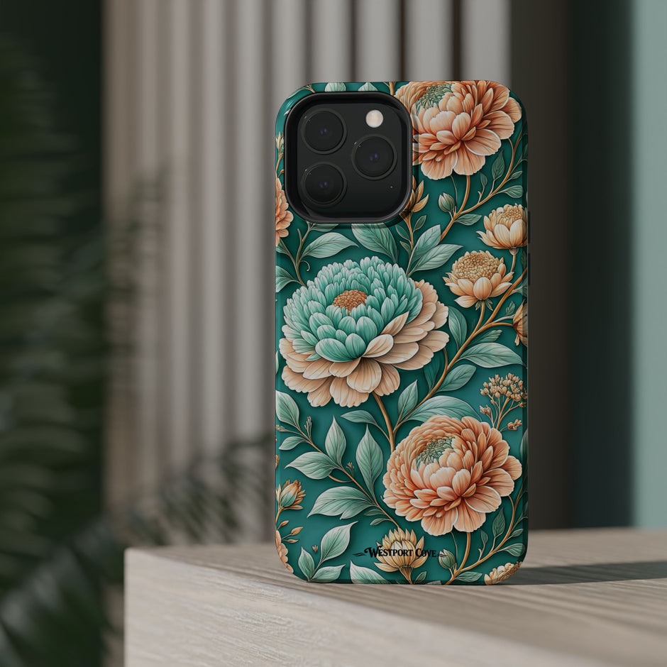 Teal Peony - Extreme MagSafe Phone Case