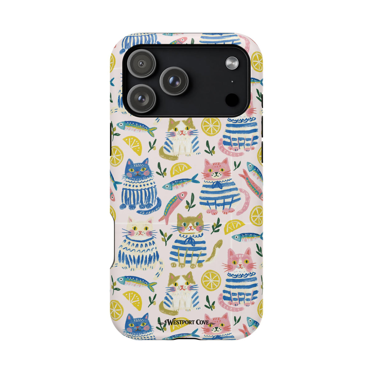 Watercolor Cats - Extreme Impact MagSafe Phone Case — Lemon Pattern