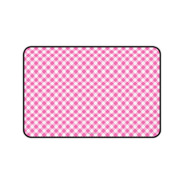Pink Gingham - Launch Pad - Desk Mat