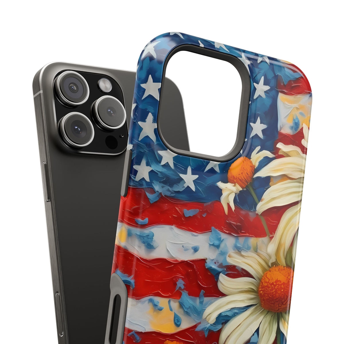 Patriotic Daisy - American Flag  - Extreme Impact MagSafe Phone Case