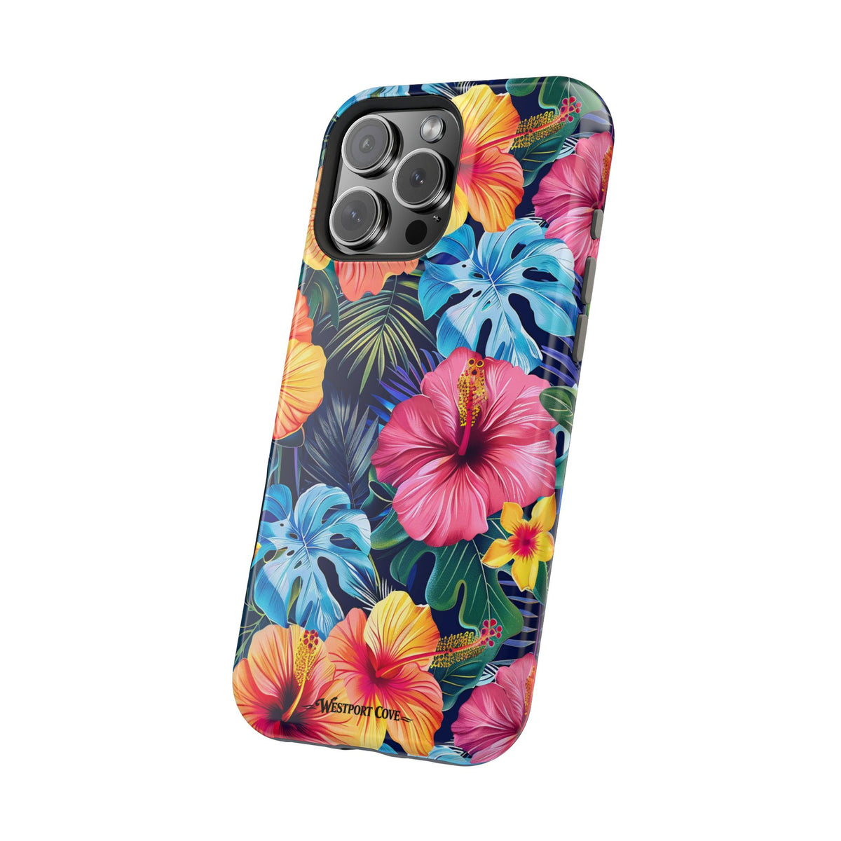 Tropical Hibiscus Extreme Impact MagSafe Phone Case: Uniting Style and Robust Protection