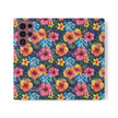 Tropical Hibiscus Flip Phone Case — Floral Wallet Flip Case with Card Slots