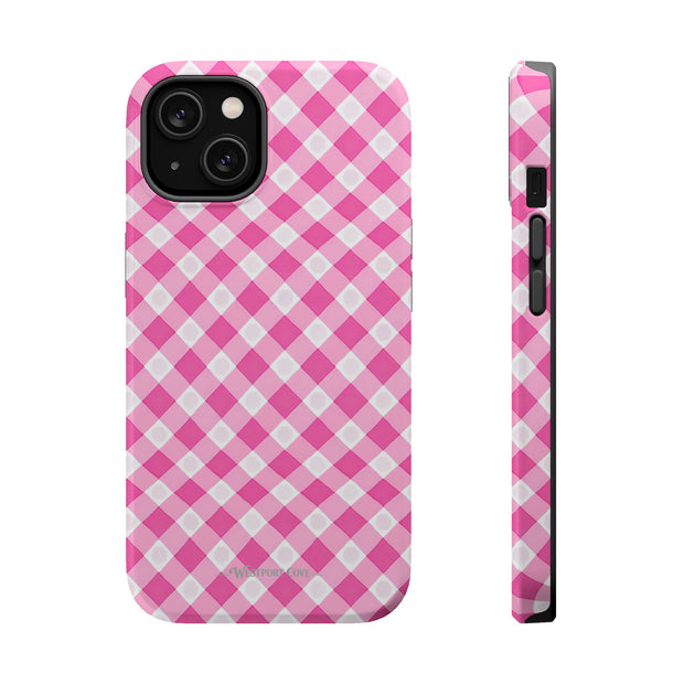Pink Gingham - Extreme Impact MagSafe Phone Case