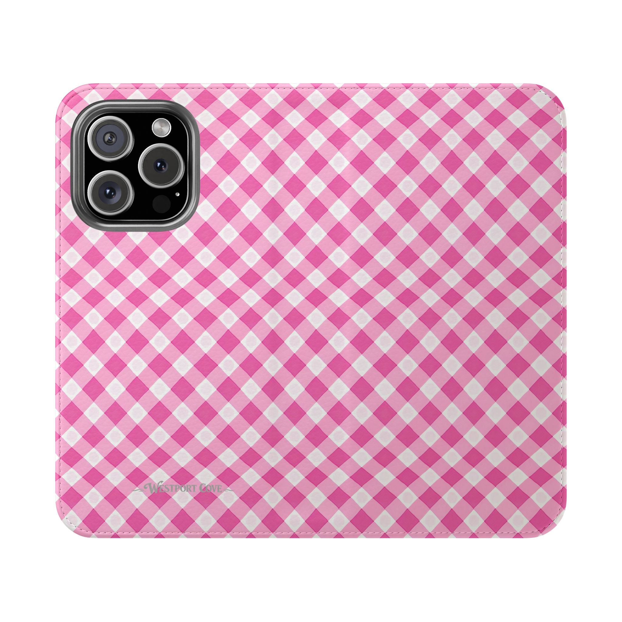 Pink Gingham - Flip Case – Wallet Flip Case with Card Slots