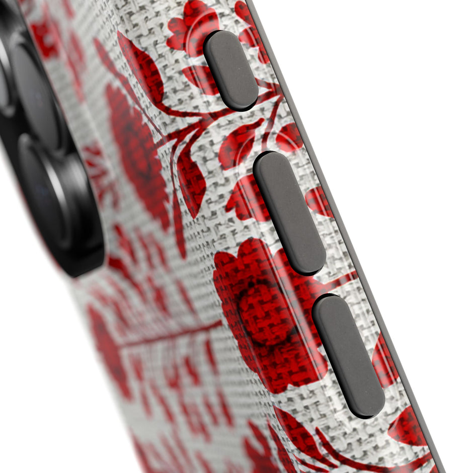 Red Scandi Floral - Extreme Impact MagSafe Phone Case
