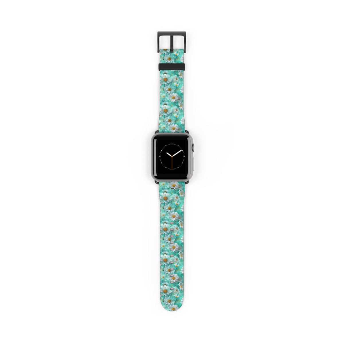 The Blue - Daisy Meadow Floral Apple Watch Band – Teal Daisy Apple Watch Strap