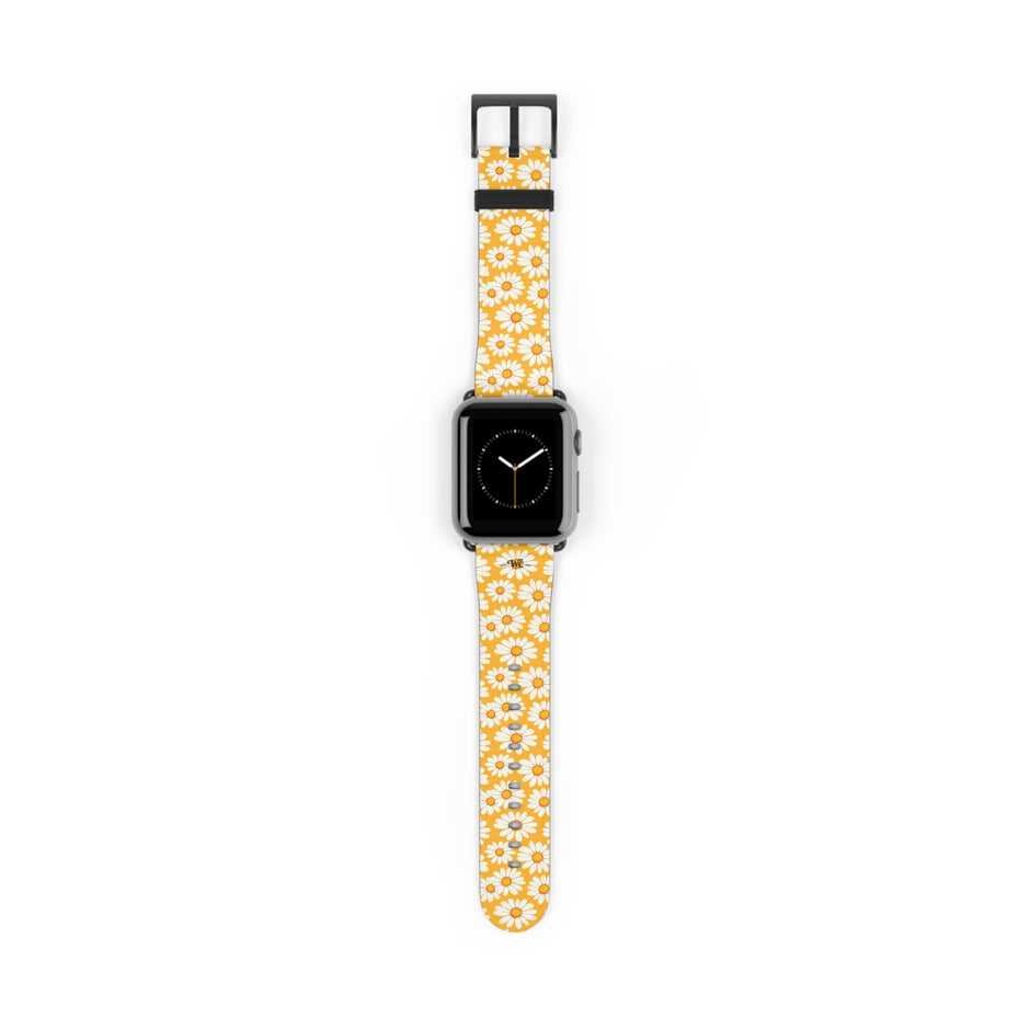 Daisy Chain - Apple Watch Band - Floral Watch Band - Yellow Daisy Pattern Apple Watch Strap