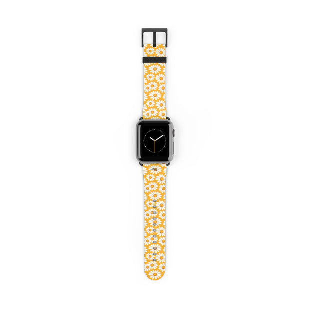 Daisy Chain - Apple Watch Band - Floral Watch Band - Yellow Daisy Pattern Apple Watch Strap