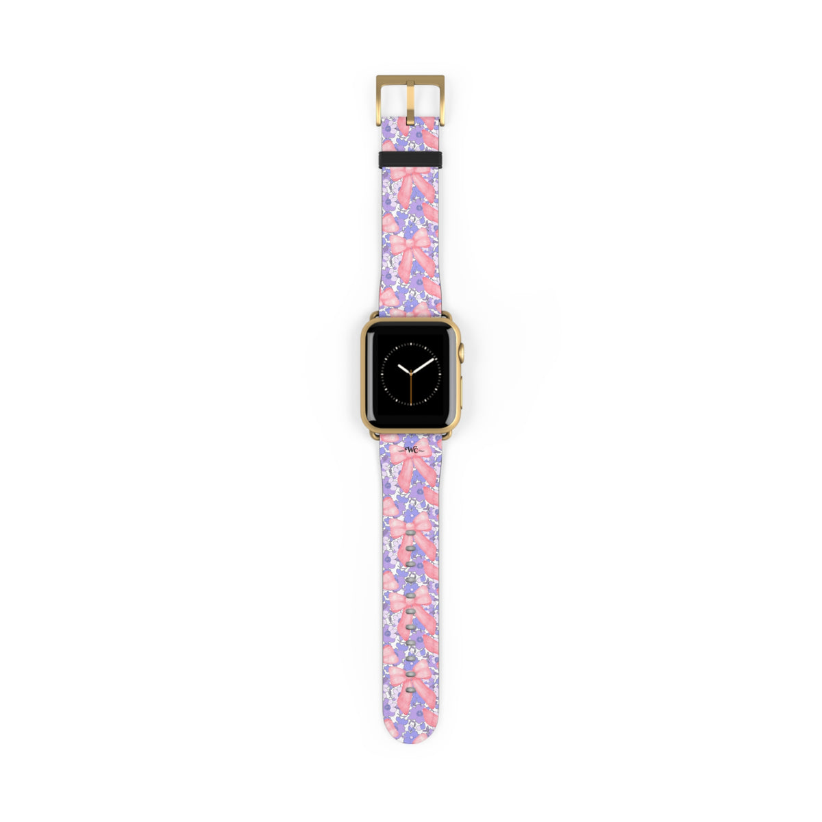 Bow Floral - Ribbon Pattern Apple Watch Band — Pastel Pink & Lavender Watch Strap