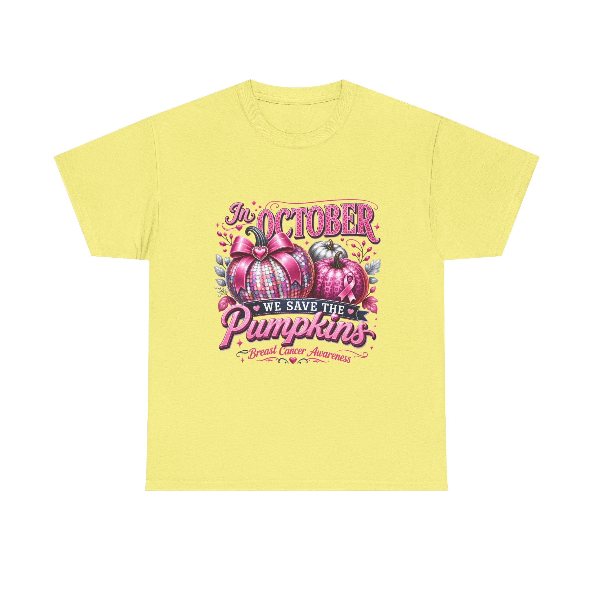 October Breast Cancer Awareness Pumpkin Tee — 