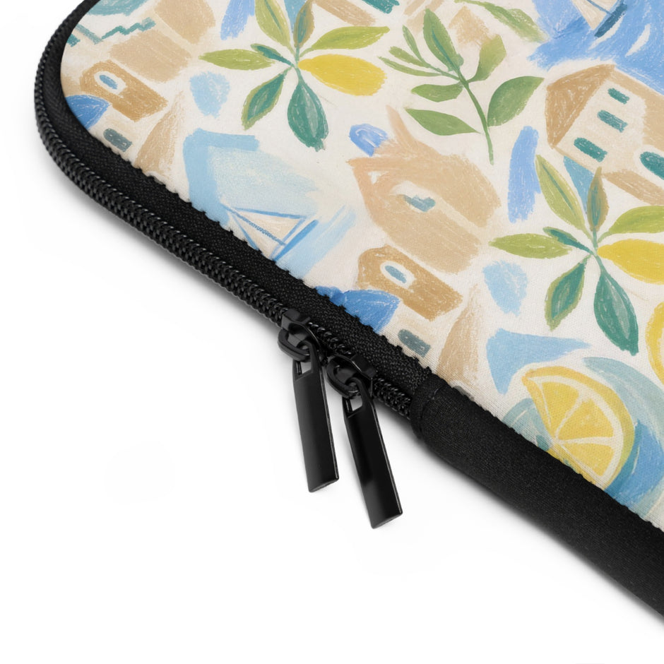 Mediterranean Lemon Laptop Sleeve & Seaside Pattern