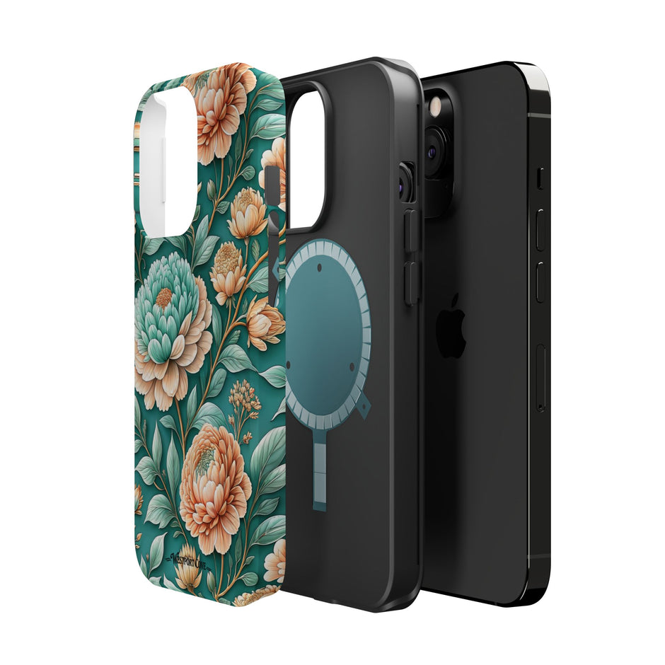 Teal Peony - Extreme MagSafe Phone Case