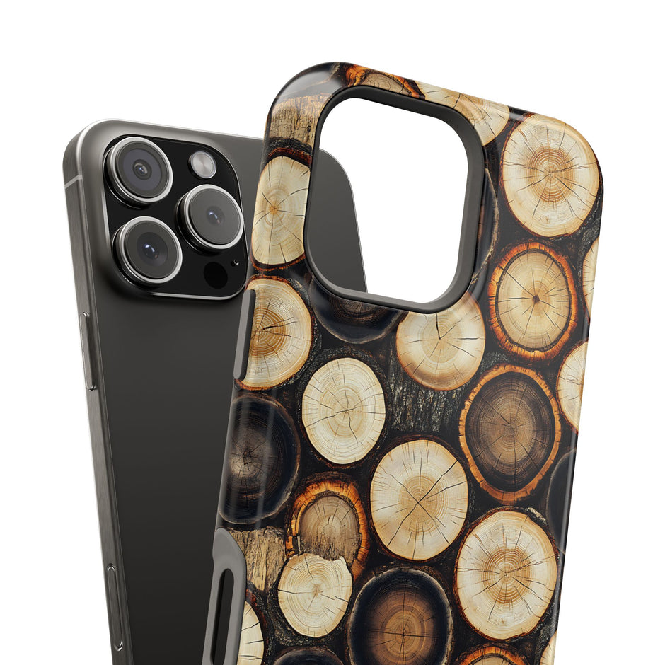 Timber - Wood Slice Pattern Extreme Impact MagSafe Phone Case Protective Cover