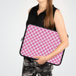 Pink Gingham Laptop Sleeve - Stylish Protection for Your Device