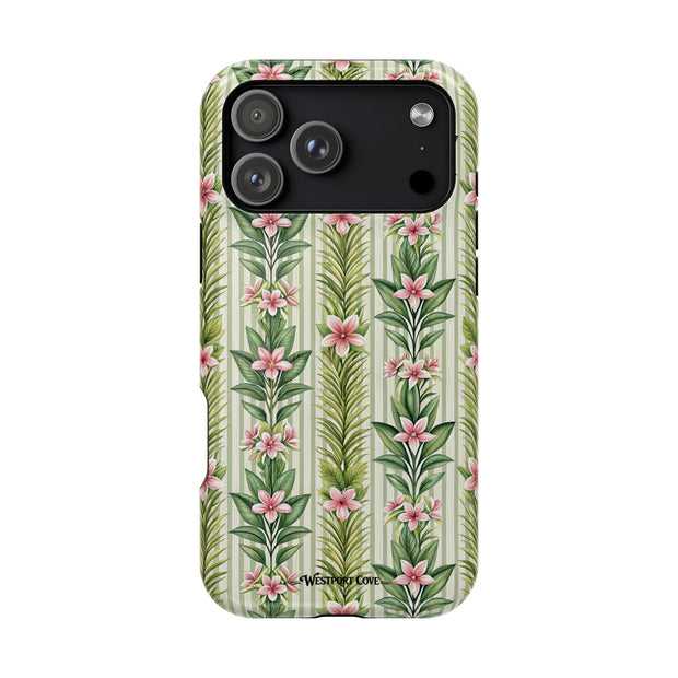 Pink Orchid Floral, Embedded Magnet Phone Case, Tough Dual Layer Protection, Unique Gift for Her or Him, iPhone Samsung Phone Cover, Matte or Glossy Finish