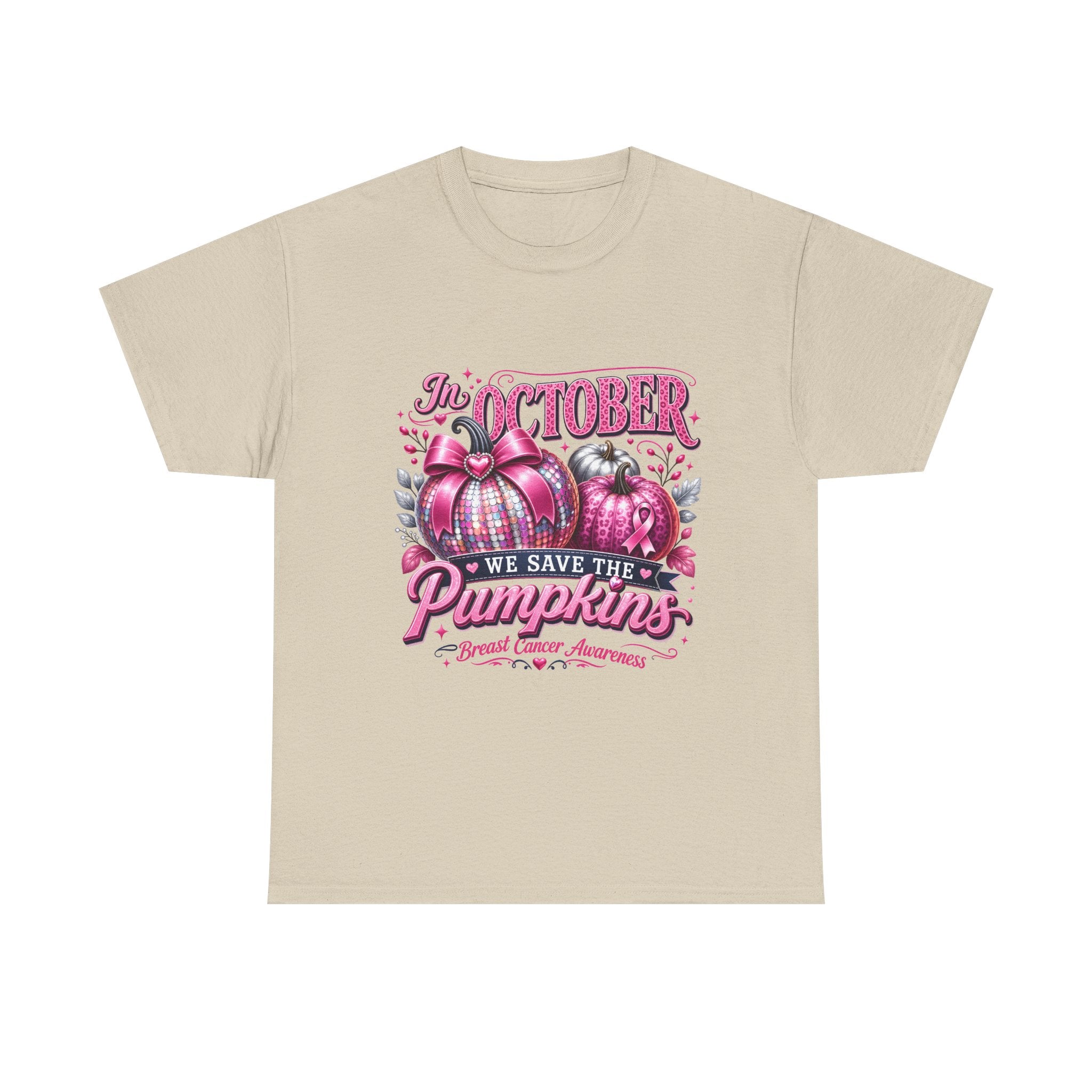 October Breast Cancer Awareness Pumpkin Tee — 