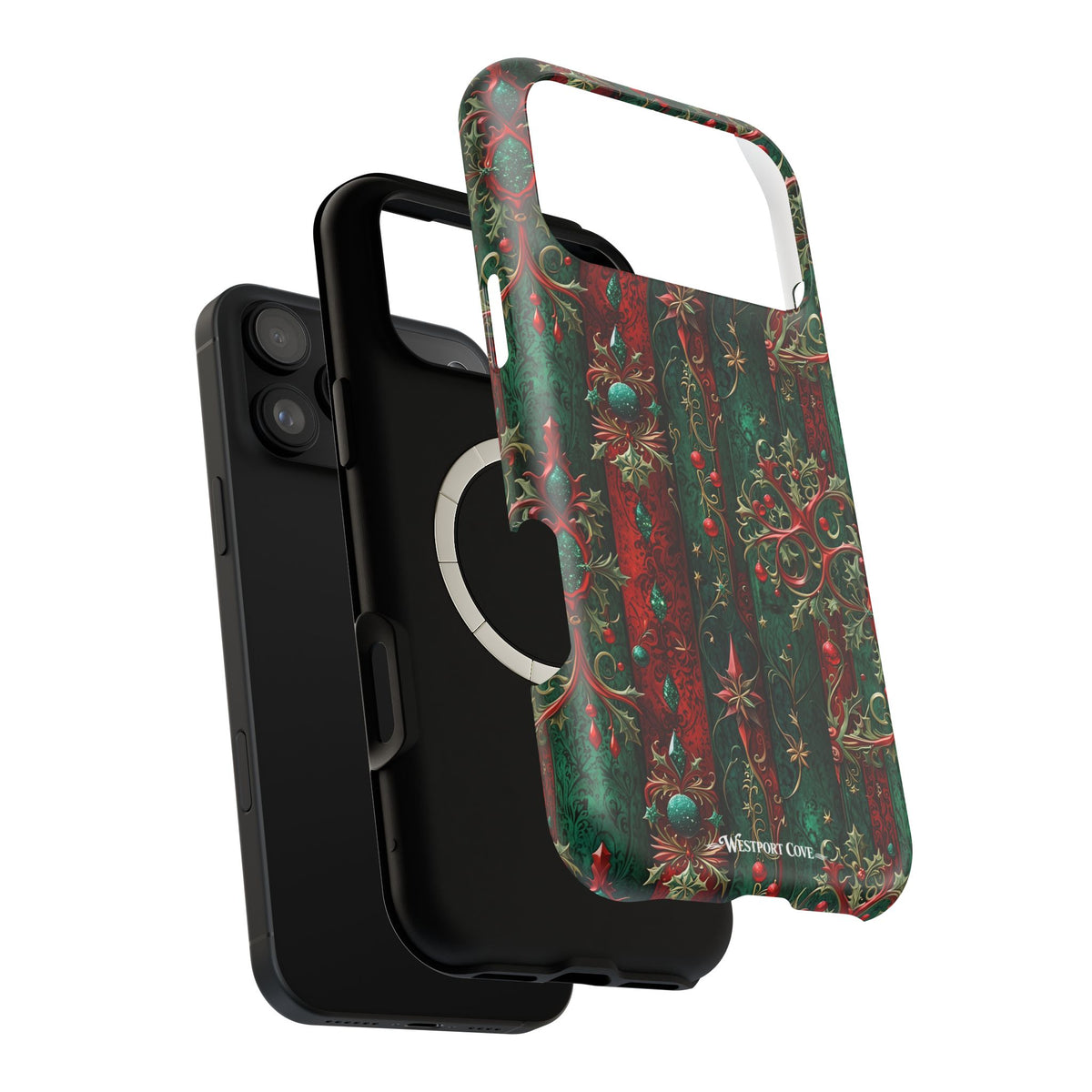 Vintage Gothic Christmas Filigree Pattern Extreme Impact MagSafe Phone Case