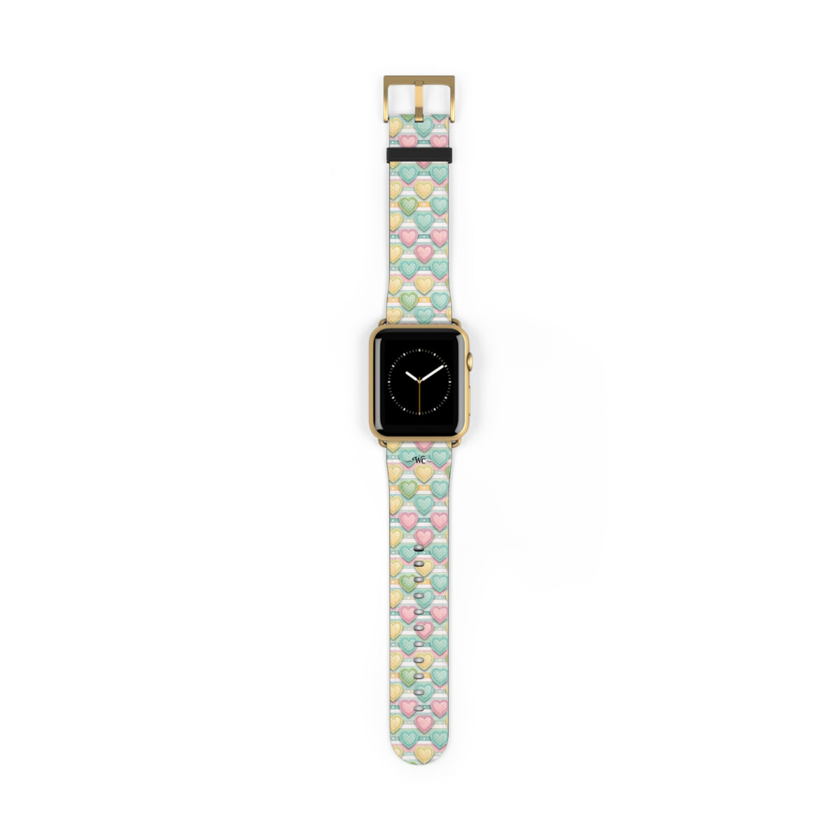 Be Mine; or Not - Pastel Heart Pattern Apple Watch Band — Cute Candy Hearts Watch Strap