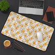 Golden Rose Desk Mat — Floral Office Mouse Pad for Home & Work