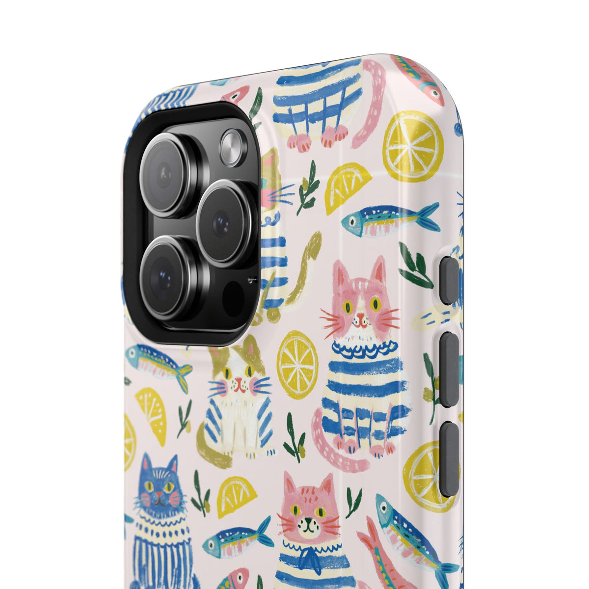 Watercolor Cats - Extreme Impact MagSafe Phone Case — Lemon Pattern