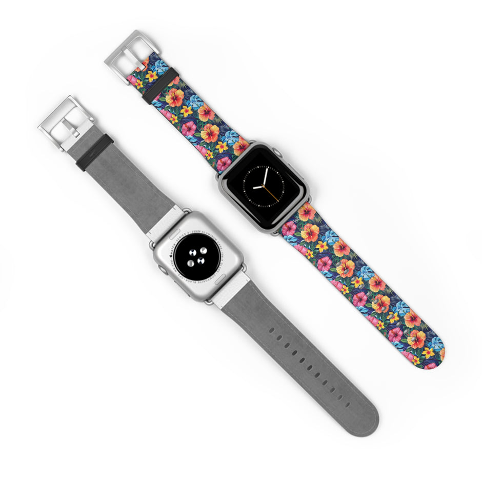 Floral Hibiscus - Apple Watch Band -Colorful Tropical Watch Strap