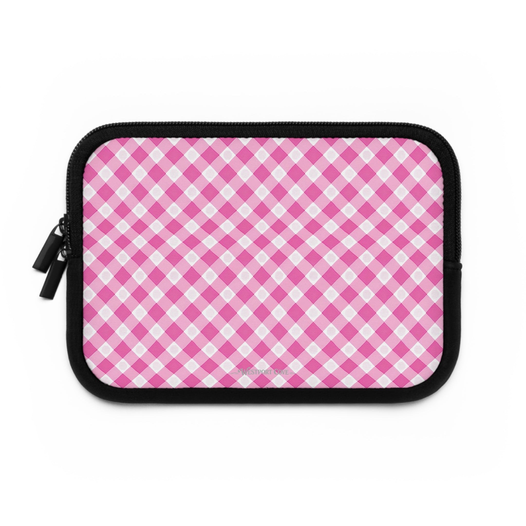 Pink Gingham  - Laptop Sleeve — Cute Plaid Protective Case