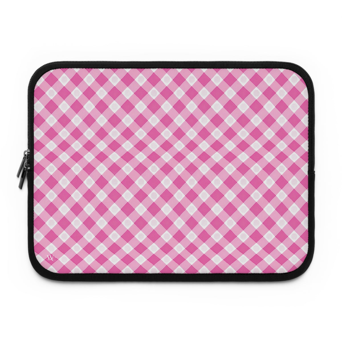 Pink Gingham Laptop Sleeve - Stylish Protection for Your Device
