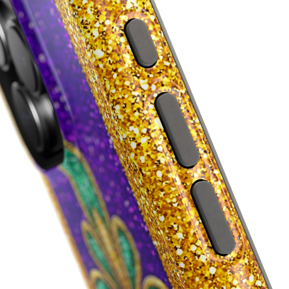 Mardi Gras Glitter Fleur - Extreme Impact MagSafe Phone Case