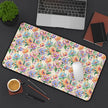 Floral Paint Desk Mat — Pastel Rose Pattern Office Mousepad