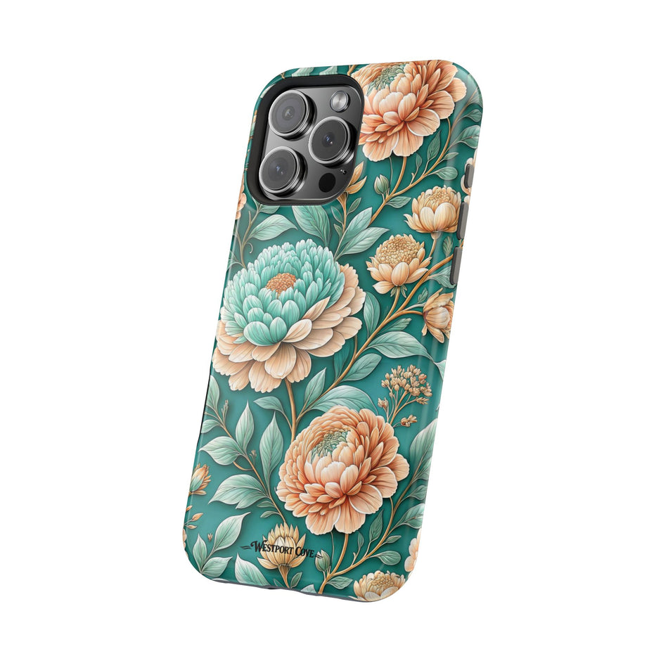 Teal Peony - Extreme MagSafe Phone Case