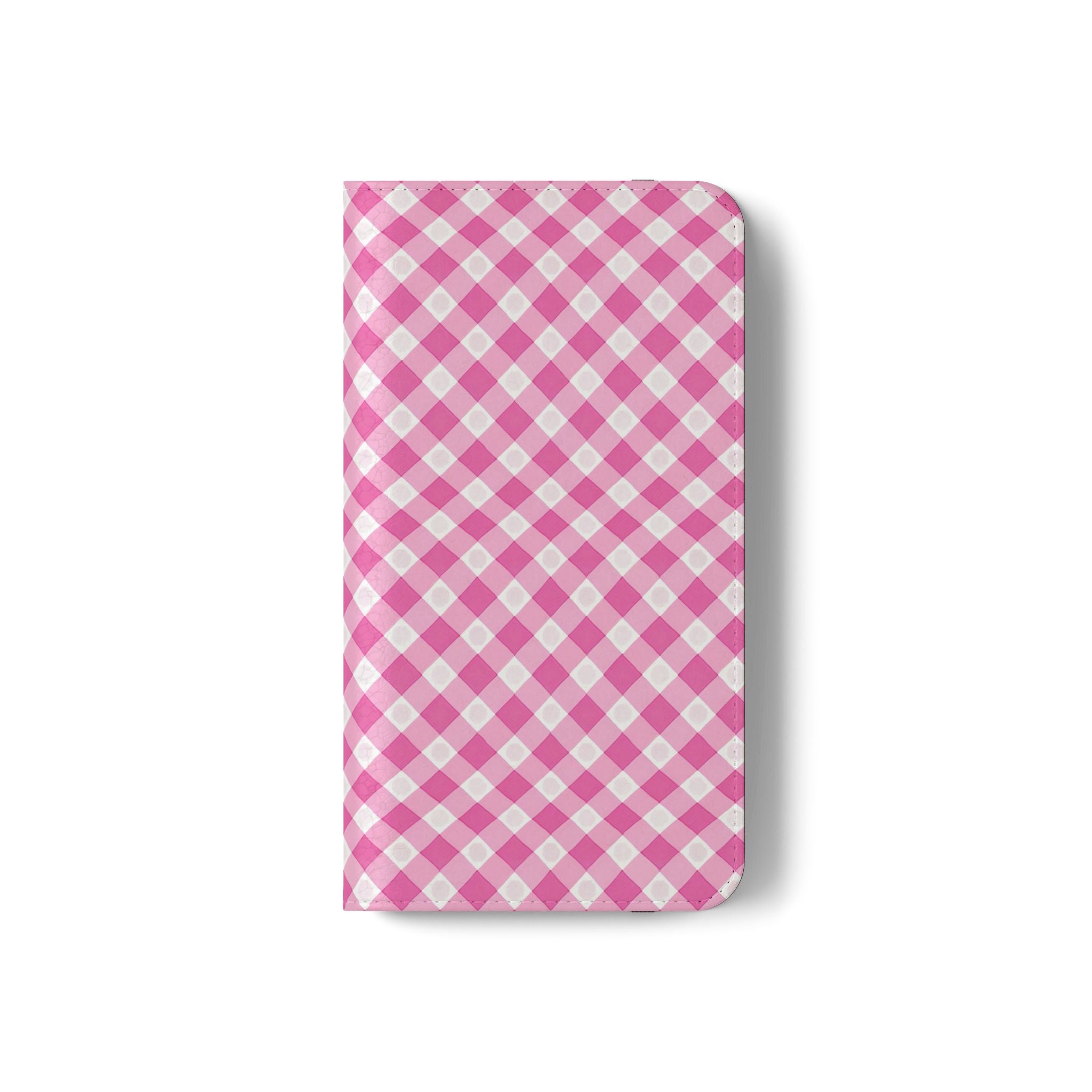 Pink Gingham - Flip Case – Wallet Flip Case with Card Slots