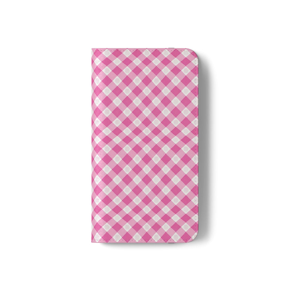 Pink Gingham - Flip Case – Wallet Flip Case with Card Slots
