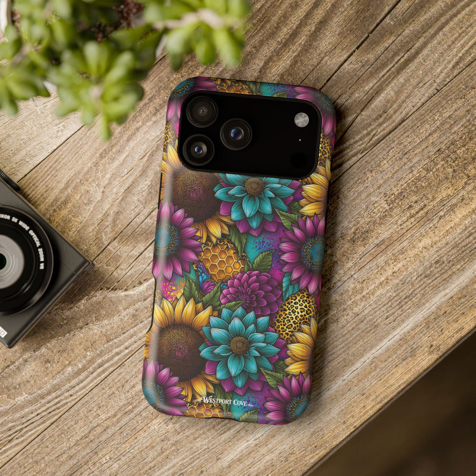 Colorful Floral Pattern - Extreme Impact MagSafe Phone Case