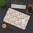 Floral Paint Desk Mat — Pastel Rose Pattern Office Mousepad