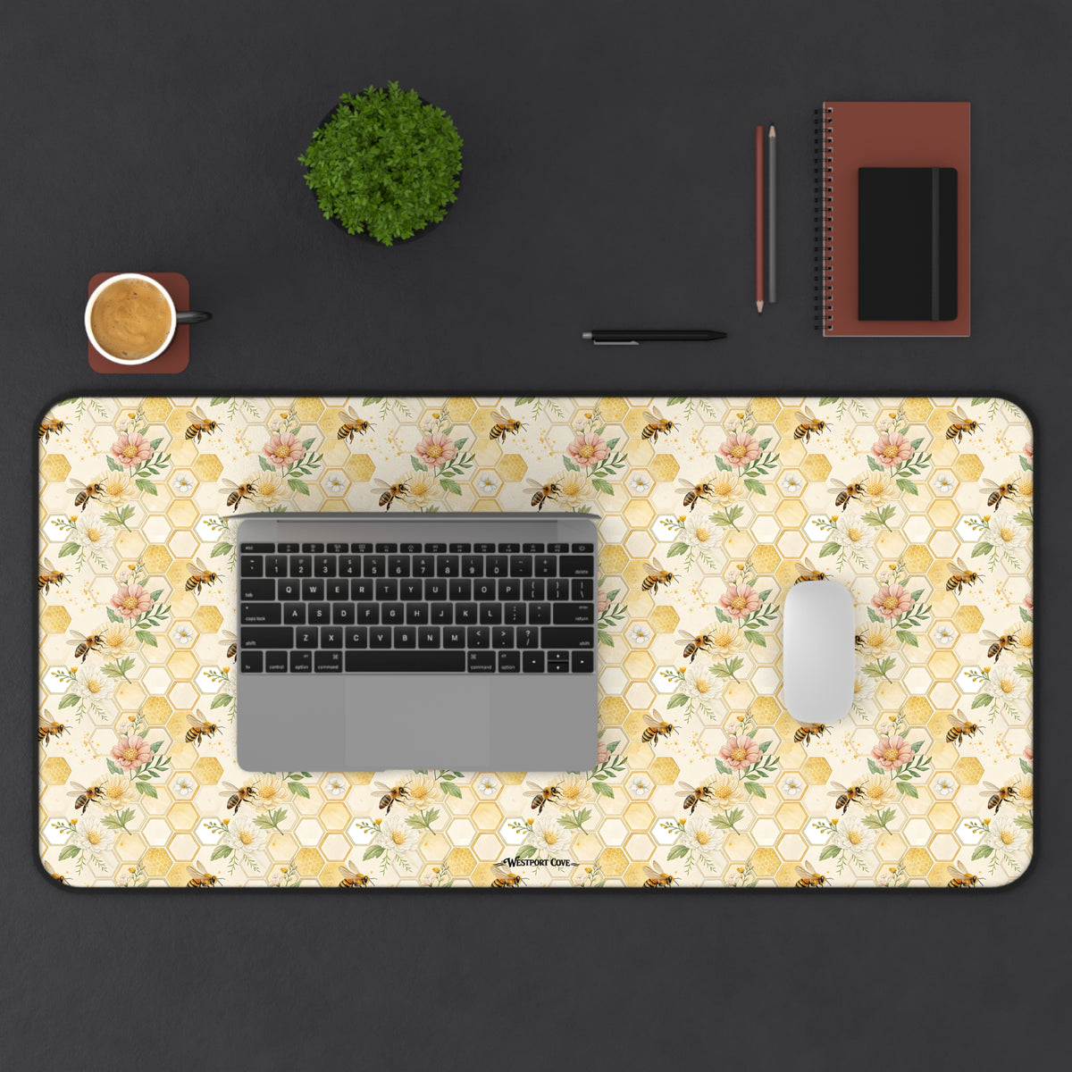 Honeycomb Heaven - Launch Pad Desk Mat - Bee Gaming & Office Mouse Pad