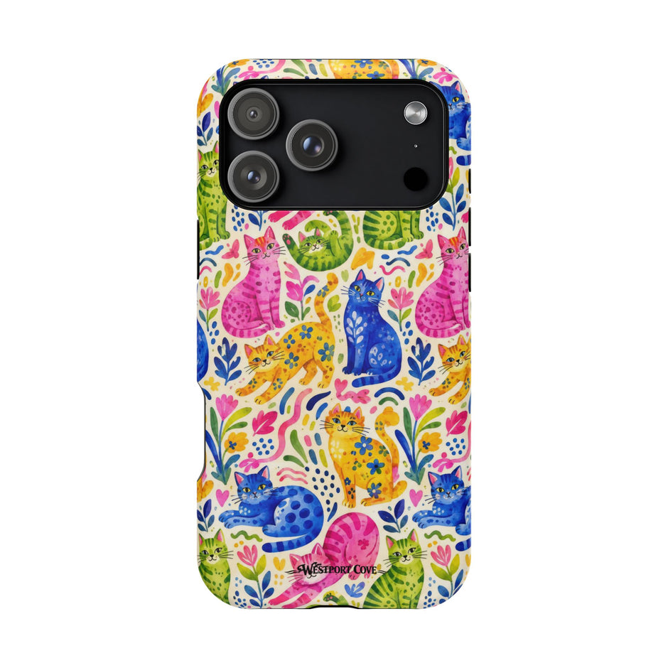 Pop Cats - Extreme Impact MagSafe Phone Case — Colorful Watercolor Cats