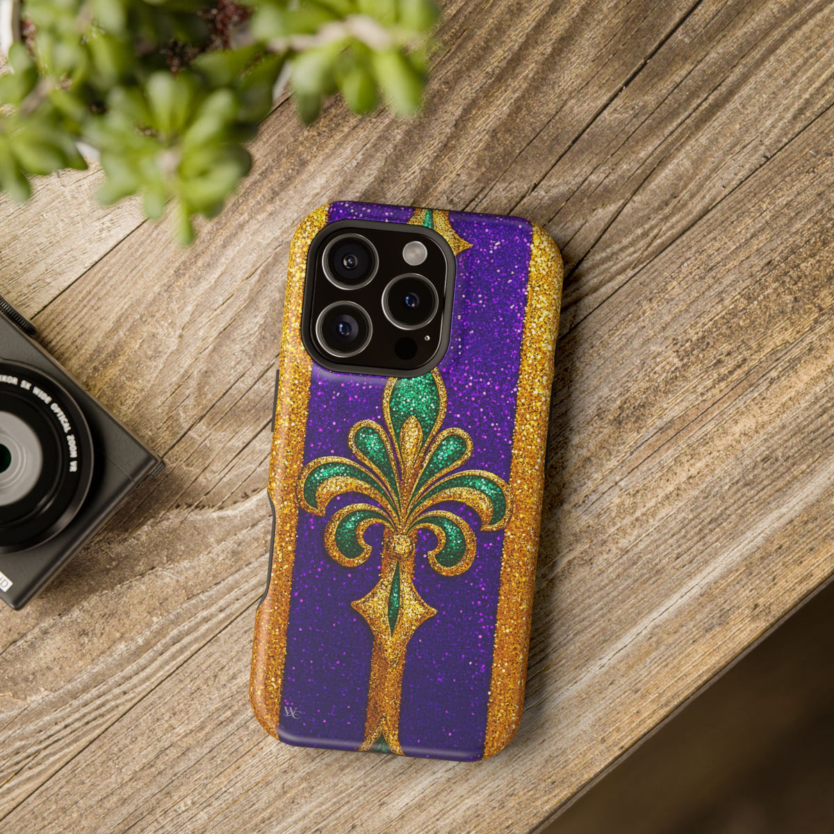 Mardi Gras Glitter Fleur - Extreme Impact MagSafe Phone Case