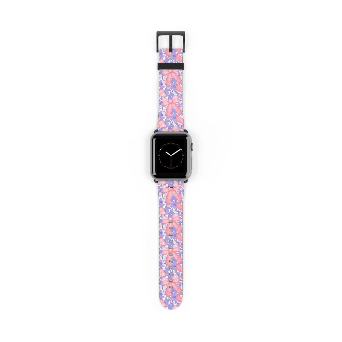 Bow Floral - Ribbon Pattern Apple Watch Band — Pastel Pink & Lavender Watch Strap