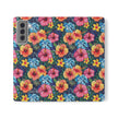Tropical Hibiscus Flip Phone Case — Floral Wallet Flip Case with Card Slots