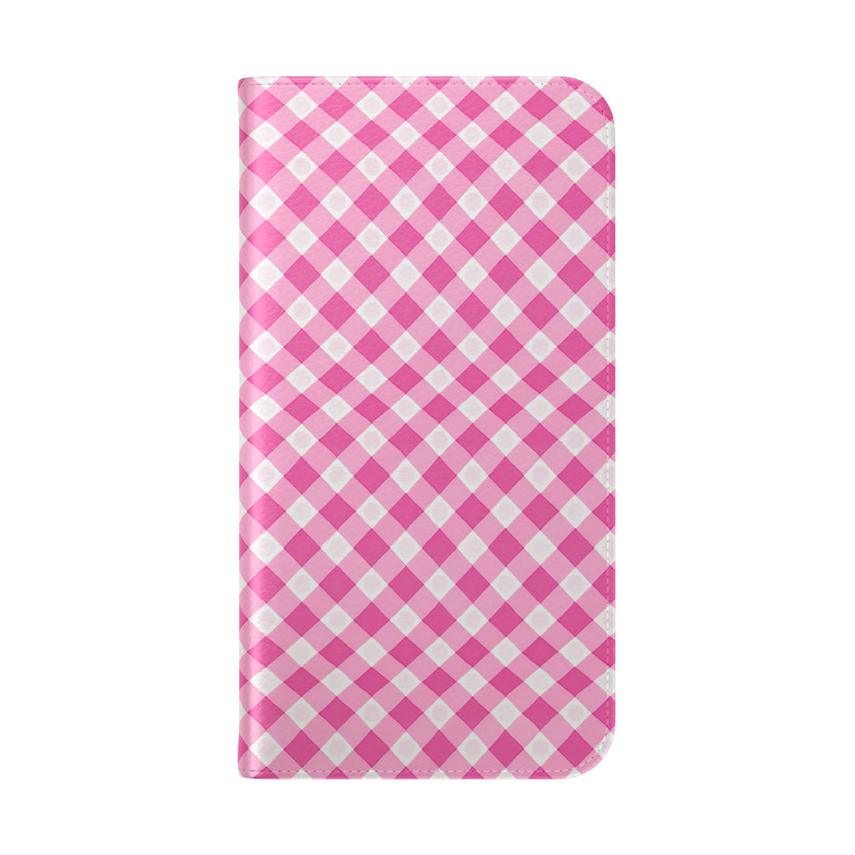 Pink Gingham - Flip Case – Wallet Flip Case with Card Slots